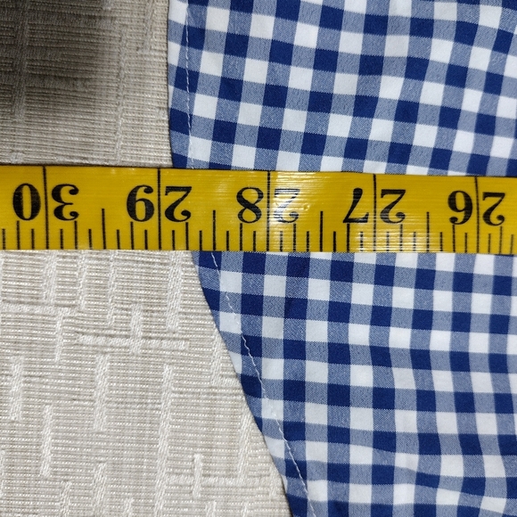 Vineyard Vines Mens Shirt L Performance Classic Fit Tucker Blue Gingham Stretch - Picture 7 of 7